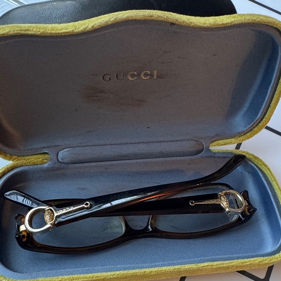 Gucci  lense Tortoise Shell Glasses with Gold Accents - Picture 1 of 6